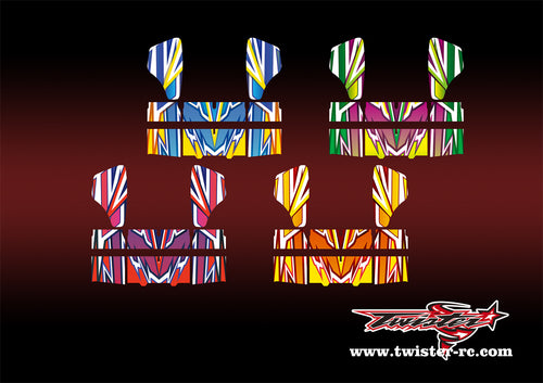 TR-HBW-MA4 HB Racing Wing Metallic/Optical White Pattern Wrap ( Type A4 )