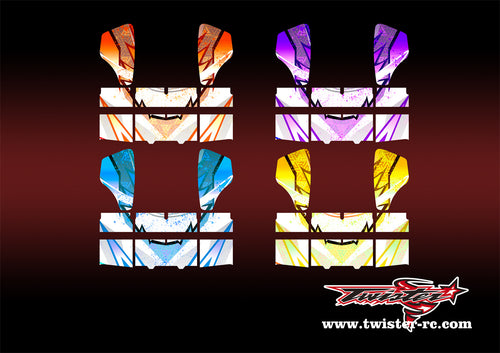 TR-HBW-MA6 HB Racing Wing Metallic/Optical White Pattern Wrap( Type A6 )