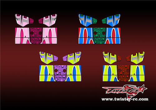 TR-K3W-MA10 Kyosho MP9 TKI3 Wing Metallic/Optical White Pattern Wrap ( Type A10 ) 4 Colors