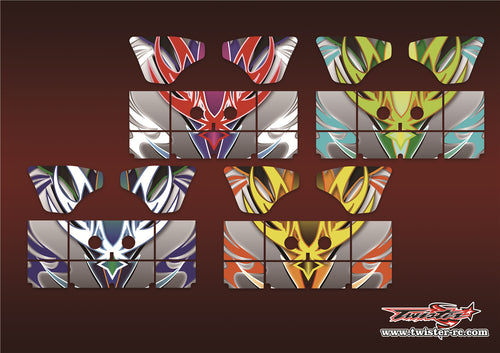 TR-K4W-MA12 Kyosho MP9 TKI4 Wing Metallic/Optical White Pattern Wrap ( Type A12 )4 Colors