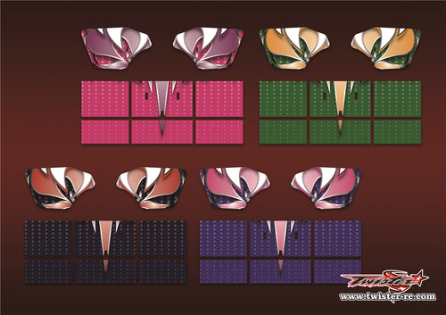 TR-M8W-MA13 Mugen MBX8 Wing Metallic/Optical White Pattern Wrap ( Type A13 )4 Colors