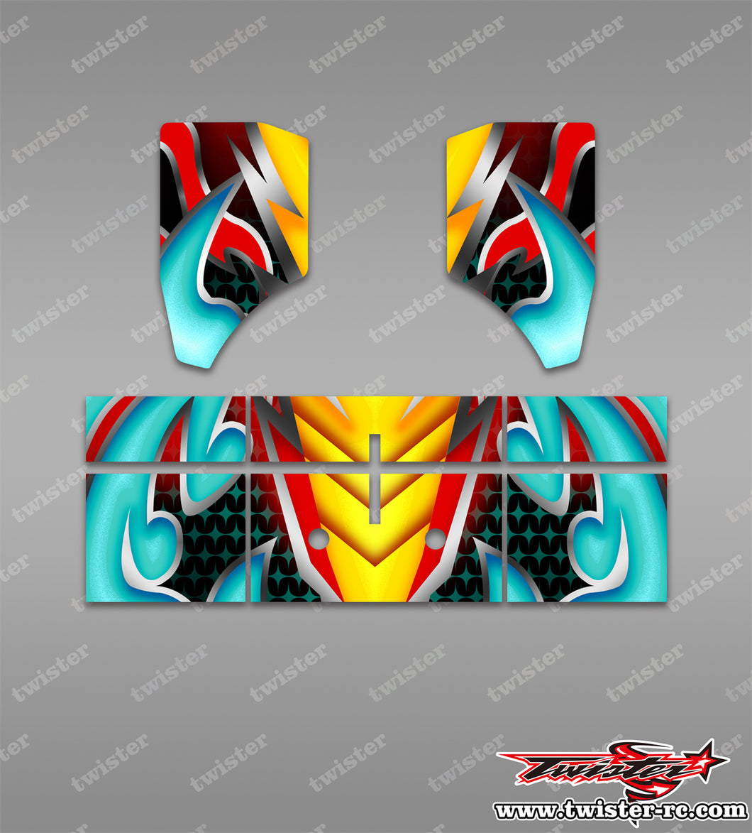 TR-NBW-MA20  Tekno NB48 2.0 Wing Metallochrome/Optical white Wave Pattern Wrap ( Type A20 ) 4 colors