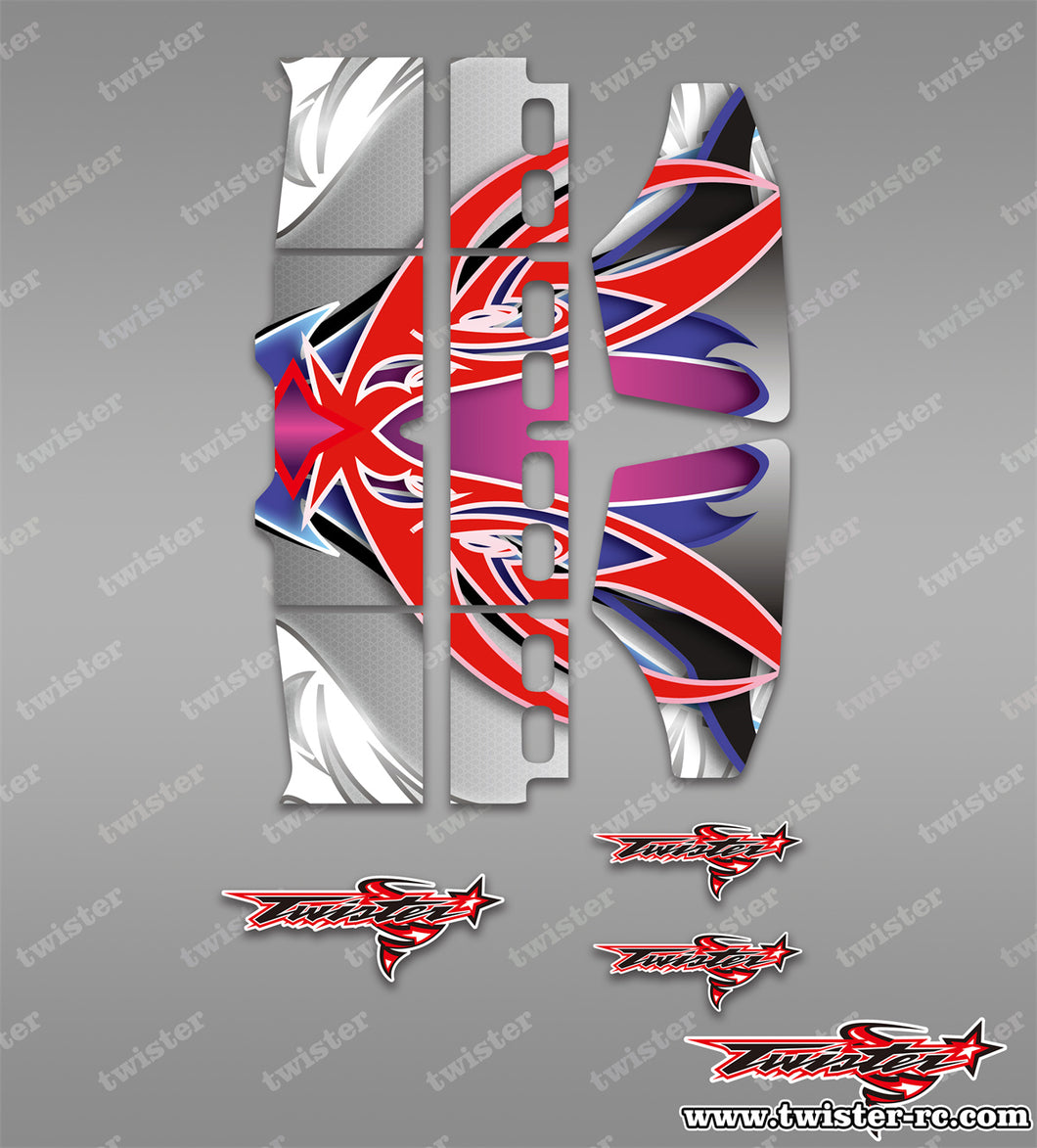 TR-TW-MA12 T-WORK'S Airflow Buggy Wing Metallic/Optical White Pattern Wrap ( Type A12 ) 4 colors