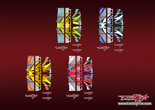 TR-TW-MA12 T-WORK'S Airflow Buggy Wing Metallic/Optical White Pattern Wrap ( Type A12 ) 4 colors