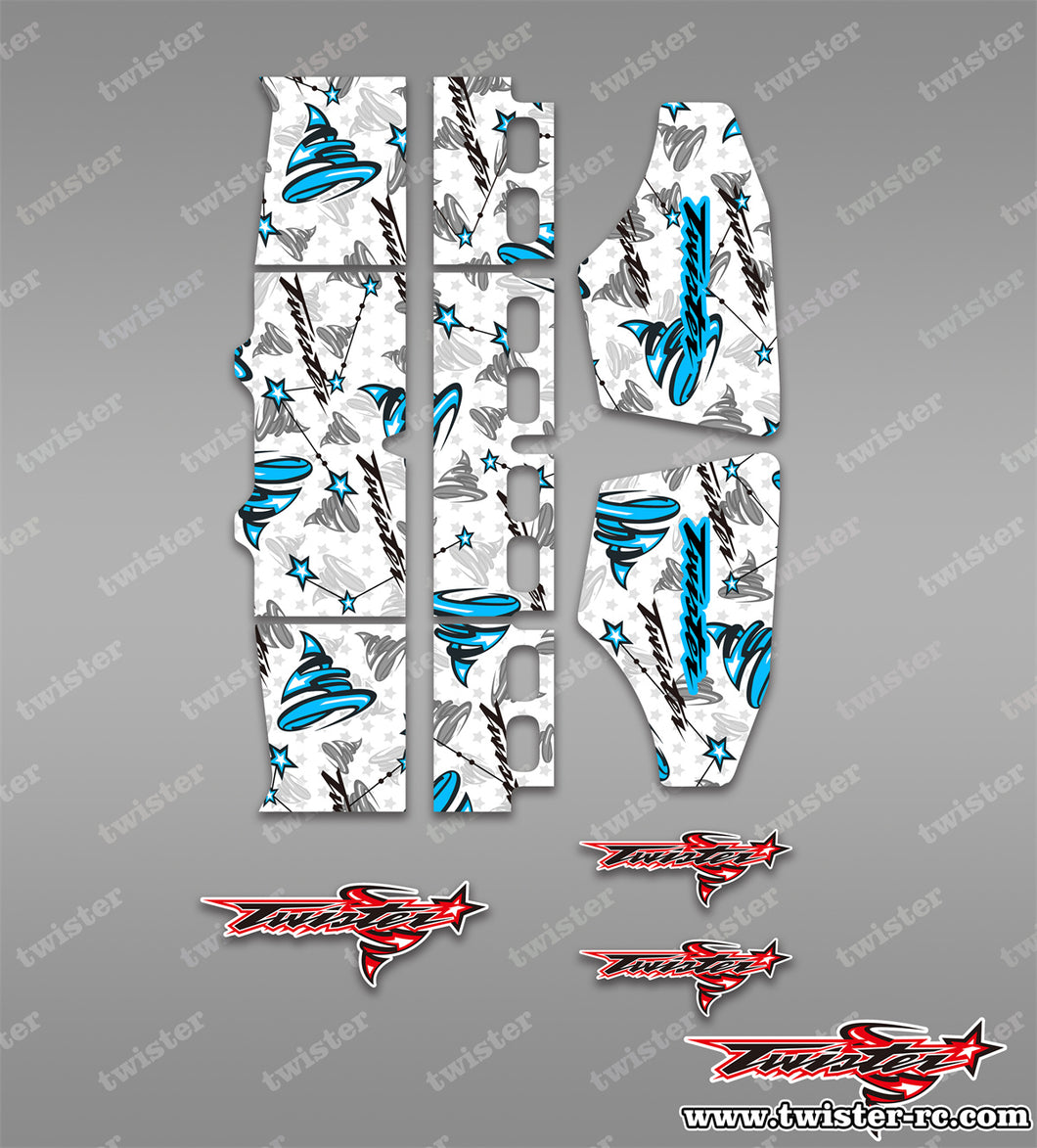 TR-TW-MT2 T-WORK'S Airflow Buggy Wing Optical White Pattern Wrap ( Type MT2 )4 Colors