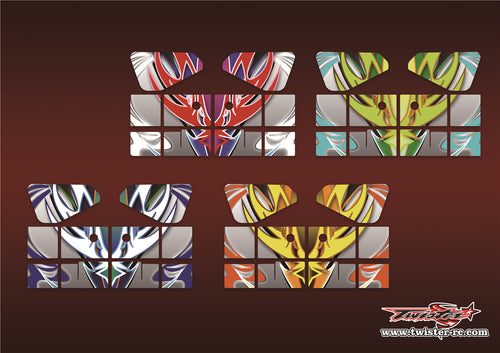 TR-X8W-MA12 Xray XB8 Wing Metallic/Optical White Pattern Wrap ( Type A12 )4 Colors