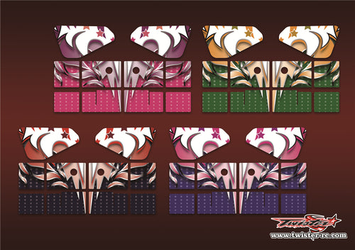 TR-X8W-MA13 Xray XB8 Wing Metallic/Optical White Pattern Wrap ( Type A13 )4 Colors