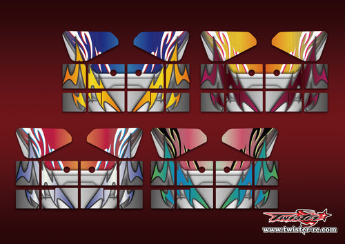 TR-X8W-MA14 Xray XB8 Wing Metallic/Optical White Pattern Wrap ( Type A14 )4 Colors