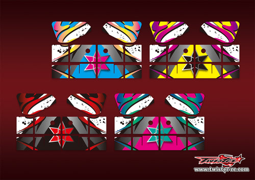 TR-X8W-MA16 Xray XB8 Wing Metallic/Optical White Pattern Wrap ( Type A16)4 Colors