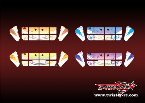 TR-X8W-MA6 Xray XB8 Wing Metallic/Optical White Pattern Wrap( Type A6 )4 Colors