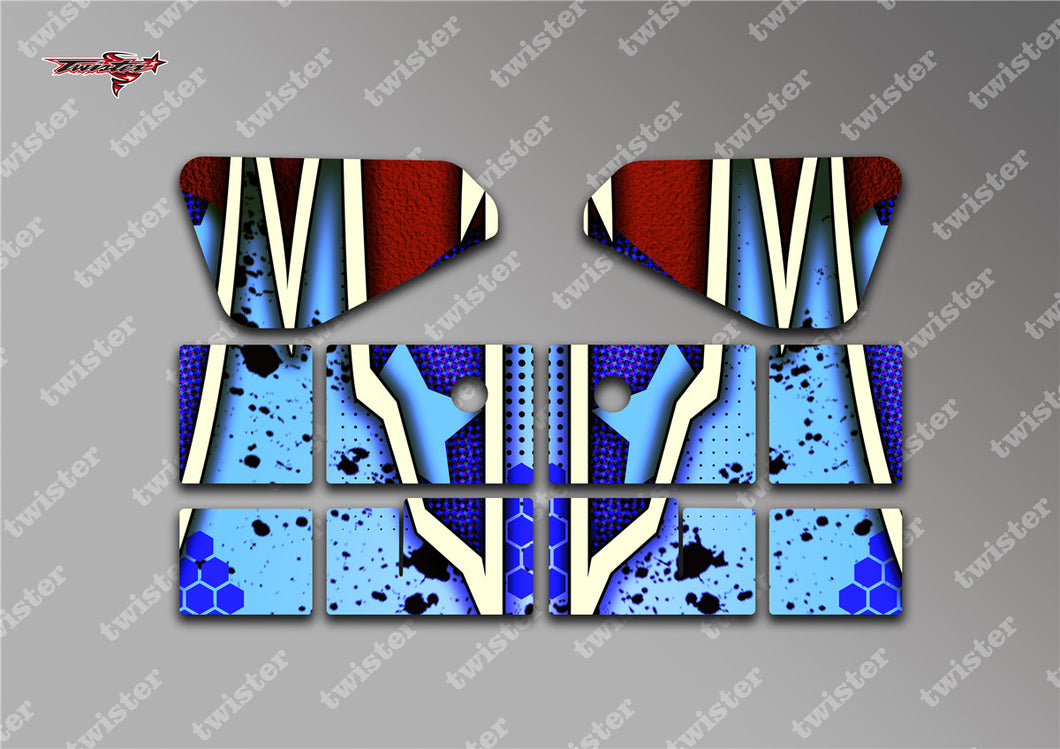 TR-X8W-MA9 Xray XB8 Wing Metallic/Optical White Pattern Wrap ( Type A9 ) 4 colors