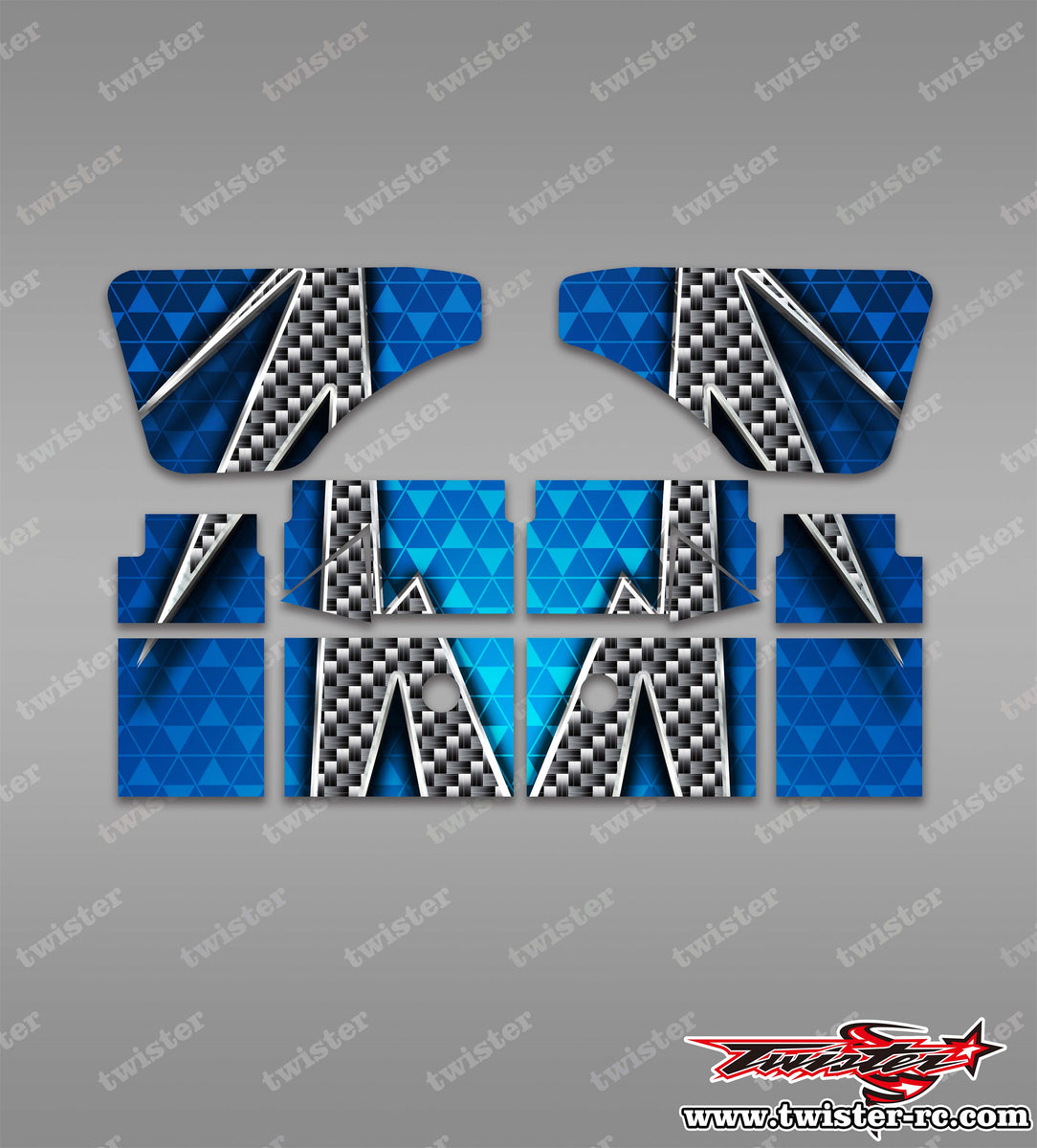 TR-XB823W-MA3 Xray XB8 2023 Wing Metallic/Optical White Pattern Wrap ...