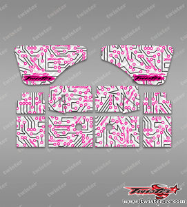 TR-XB823W-MT4  Xray XB8 2023 Wing Optical White Pattern Wrap ( Type MT4 ) 4 Colors