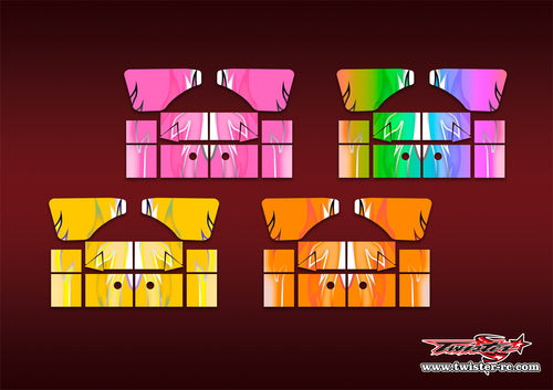 TR-XB8W-MA11 Xray XB8 2022 Wing Metallic/Optical White Pattern Wrap ( Type A11 )  4 Colors