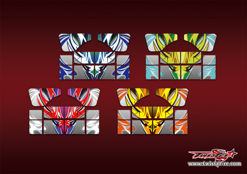 TR-XB8W-MA12 Xray XB8 2022 Wing Metallic/Optical White Pattern Wrap ( Type A12 )4 Colors