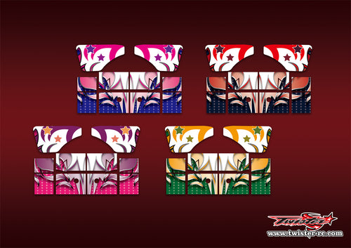 TR-XB8W-MA13 Xray XB8 2022 Wing Metallic/Optical White Pattern Wrap ( Type A13 )4 Colors