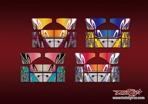 TR-XB8W-MA14 Xray XB8 2022 Wing Metallic/Optical White Pattern Wrap ( Type A14 )4 Colors