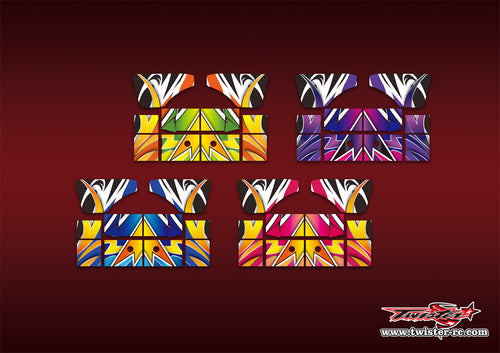 TR-XB8W-MA15 Xray XB8 2022 Wing Metallic/Optical White Pattern Wrap ( Type A15)4 Colors