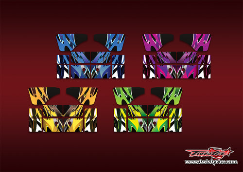 TR-XB8W-MA2 Xray XB8 2022 Wing Metallic/Optical White Pattern Wrap ( Type A2 ) 4 colors