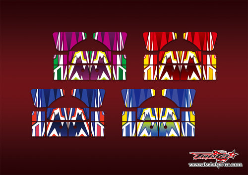 TR-XB8W-MA4 Xray XB8 2022 Wing Metallic/Optical White Pattern Wrap ( Type A4 ) 4 color