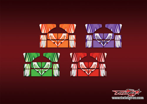 TR-XB8W-MA5 Xray XB8 2022 Wing Metallic/Optical White Pattern Wrap ( Type A5 )4 Colors