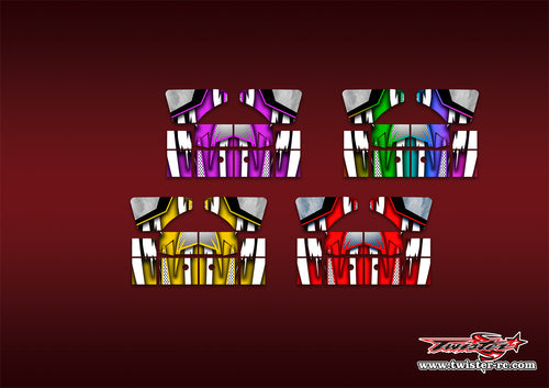 TR-XB8W-MA8 Xray XB8 2022 Wing Metallic/Optical White Pattern Wrap ( Type A8 ) 4 colors