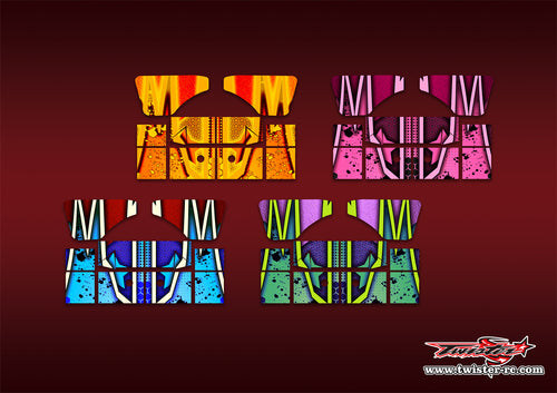 TR-XB8W-MA9 Xray XB8 2022 Wing Metallic/Optical White Pattern Wrap ( Type A9 )4 colors